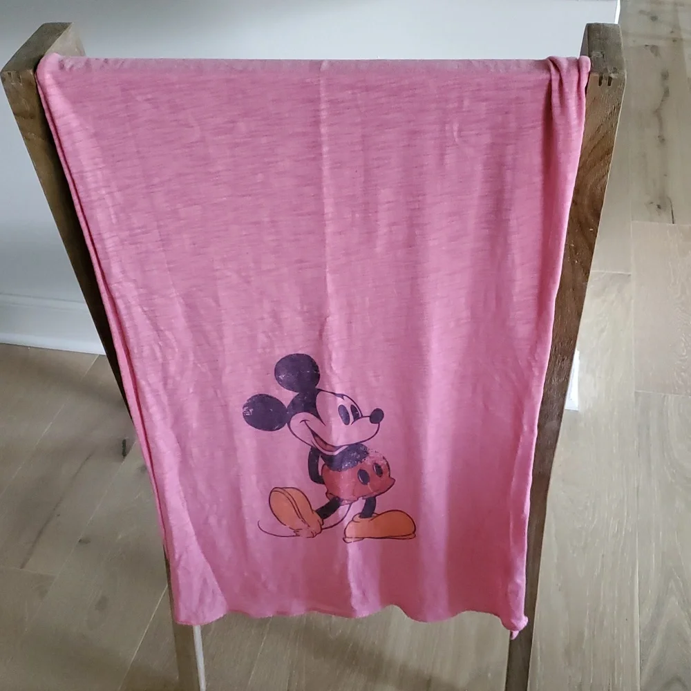 Disney Parks Scarves Set Of 2 Shawl Pink & Green Mickey Mouse Graphic